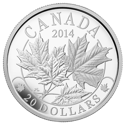 2014 1oz Silver Proof Coin - Majestic Maple Leaves - Click Image to Close